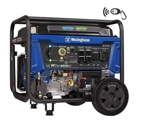 9500W Dual Fuel Gas & Propane Portable Generator with Electric Start